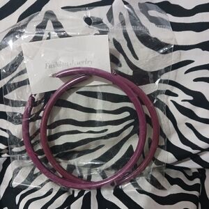 NEW Women Fashion Purple hoop earrings